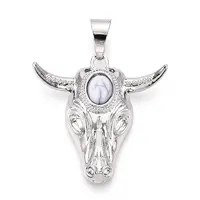 Brass and Synthetic Turquoise Pendants