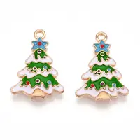 Christmas Theme Alloy Enamel Pendants