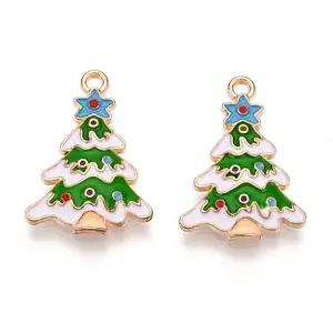Christmas Theme Alloy Enamel Pendants