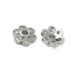 Brass Micro Pave Clear Cubic Zirconia Bead Caps