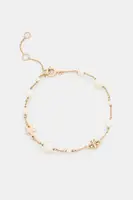 Pozlacený náramek Tory Burch Delicate Kira Pearl dámský, 163697-749