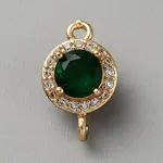 Light Gold Plated Brass Pave Cubic Zirconia Connector Charms