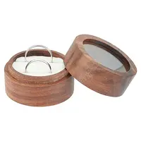 Round Wooden Engagement Ring Boxes