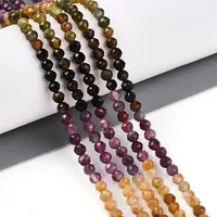 Gradient Color Natural Multicolor Tourmaline Beads Strands