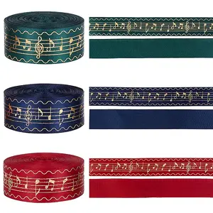 35.58-36 Yards 3 Colors Laser Style Polyester Satin Ribbons
