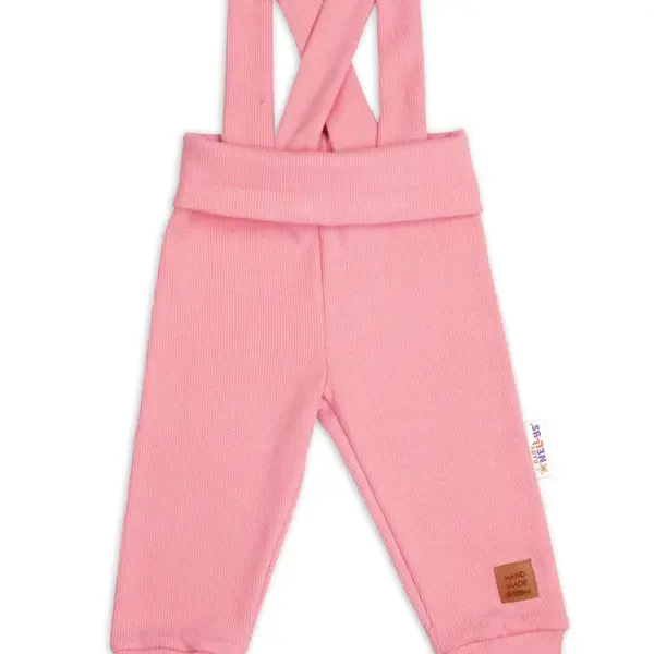 Baby Nellys Rostoucí legíny se šlemi, žebrované s širokým pásem  - meruňkové