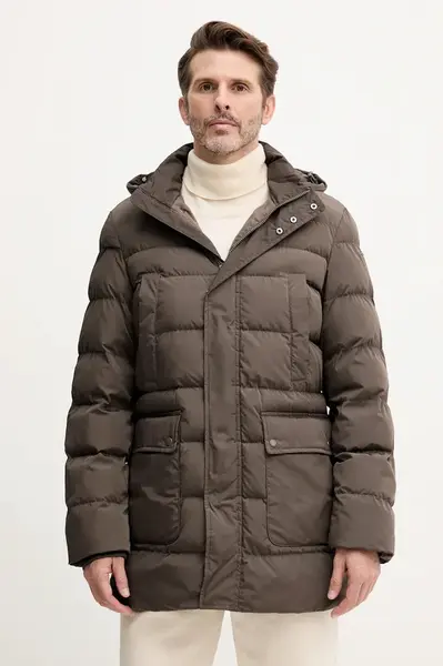 Bunda Geox LEITAN hnědá barva, zimní, M5628B T3266