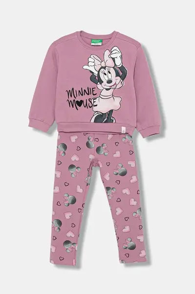 Dětská souprava United Colors of Benetton 2-pack fialová barva, 3LEJGK00T