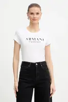 Bavlněné tričko Armani Exchange dámské, bílá barva, XW001351 AF17172