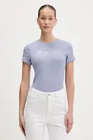 Tričko Tommy Jeans dámské, modrá barva, DW0DW21838