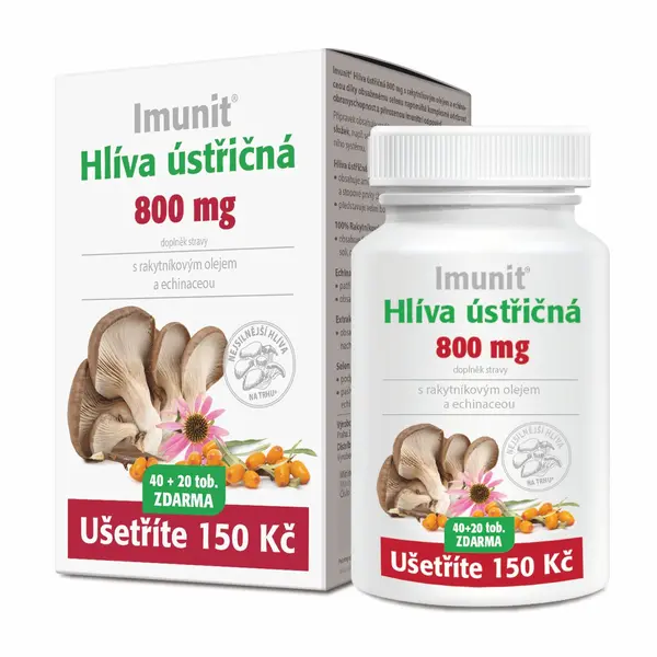 Imunit Hlíva ústřičná 800 mg s rakytníkem a echinaceou 40+20 tobolek
