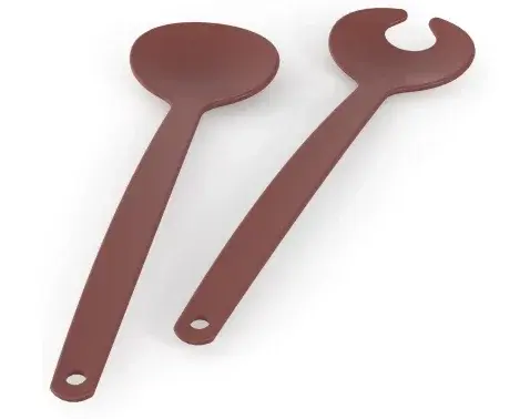 Šalátový príbor Onda, tehlový%