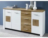 Široká komoda Materio, dub/biela%