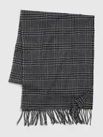 Šedo-čierny pánsky kockovaný šál GAP
