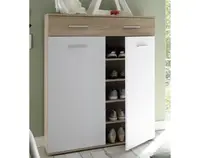 Komoda s policami/botník Manolo 90 cm, dub sonoma/biela%