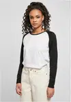 Women's contrasting raglan long sleeve white/black