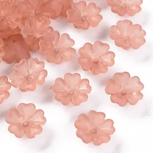 Transparent Frosted Acrylic Bead Caps