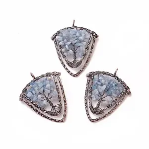 Natural Aquamarine Chip Big Pendants