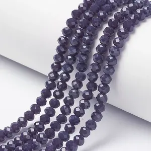 Opaque Solid Color Glass Beads Strands