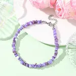Dyed Natural Freshwater Shell Nuggets Beaded Anklets