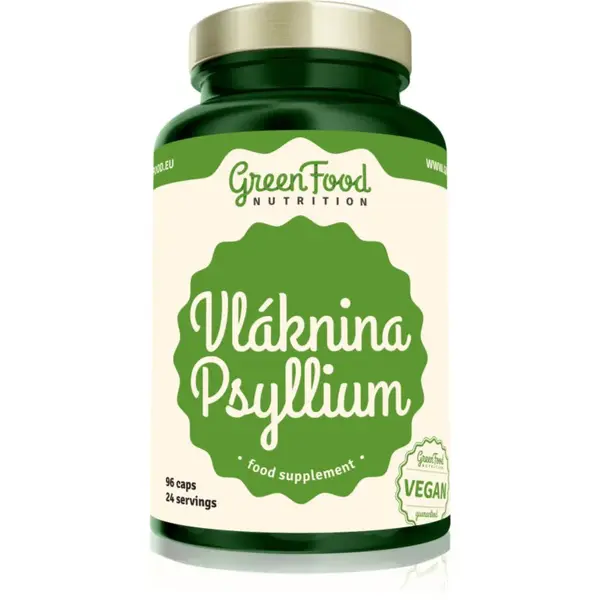 GreenFood Nutrition Vláknina Psylium kapsle pro podporu zažívání 96 cps