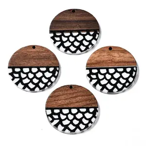 Resin & Walnut Wood Pendants