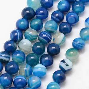 Natural Striped Agate/Banded Agate Bead Strands