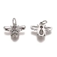 Brass Micro Pave Cubic Zirconia Charms