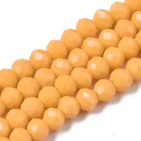 Opaque Solid Color Glass Beads Strands