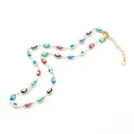 Brass Enamel Evil Eye Link Chain Necklaces