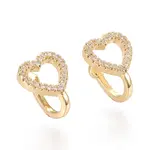 Brass Micro Pave Clear Cubic Zirconia Cuff Earrings