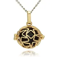 Golden Tone Brass Hollow Round Cage Pendants