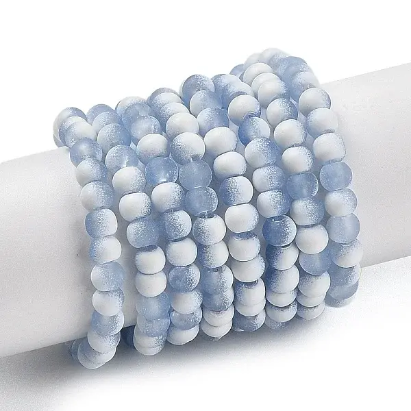 Frosted Crackle Glass Beads