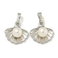 Brass & Shell Pearl Charms