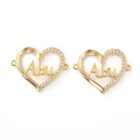 Brass Micro Pave Clear Cubic Zirconia Links