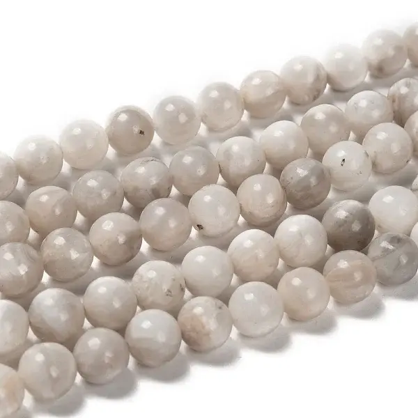 Natural White Crazy Lace Agate Bead Strands