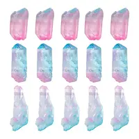 3Pcs Electroplate Natural Quartz Crystal Beads Strands