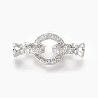 Brass Micro Pave Cubic Zirconia Fold Over Clasps