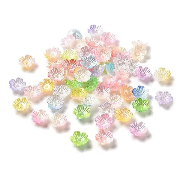 Gradient Color Acrylic Bead Caps