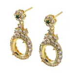 Rack Plating Brass with Cubic Zirconia Stud Earrings Finding