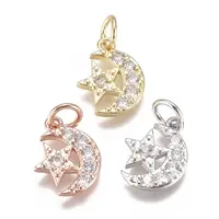 Brass Micro Pave Cubic Zirconia Charms