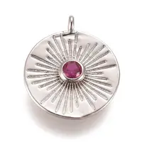 Brass Micro Pave Cubic Zirconia Pendants