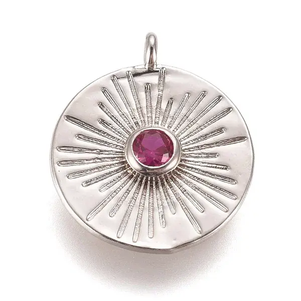 Brass Micro Pave Cubic Zirconia Pendants