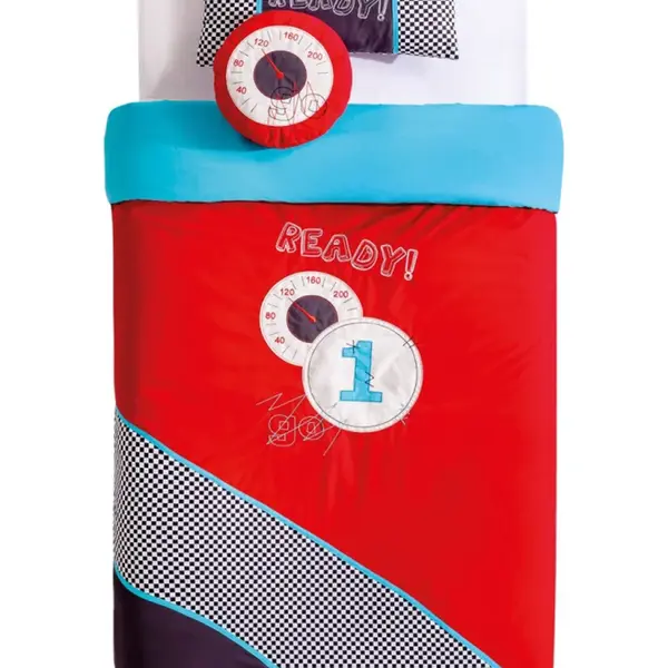 Ložní souprava super - červená/modrá/šedá
