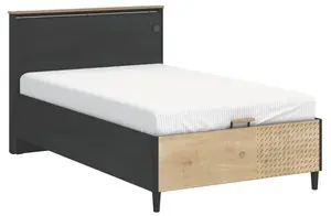 Študentská posteľ 120x200cm s úložným priestorom a usb sirius - dub