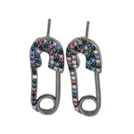 Rack Plating Brass Micro Pave Clear Cubic Zirconia Stud Earring