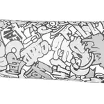 Opierka/chránič na posteľ 13x36cm komiks - čierna / biela