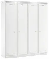 Štvordverová šatníková skriňa betty - biela/šedá