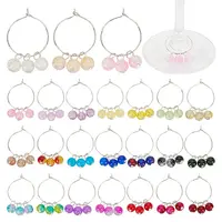 48Pcs 24 Colors Brass Wine Glass Charms