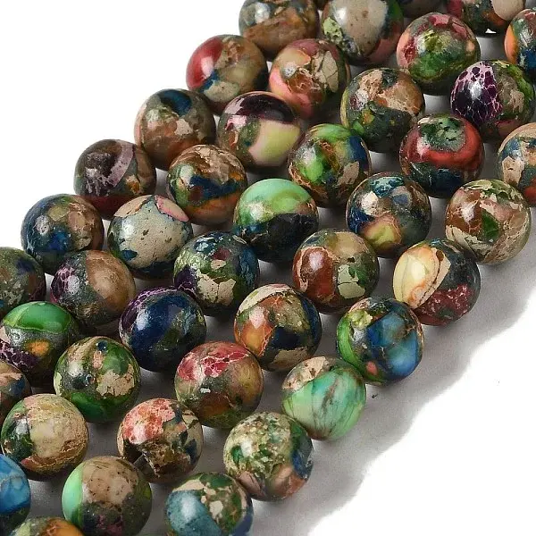 Dyed Natural Imperial Jasper Beads Strands